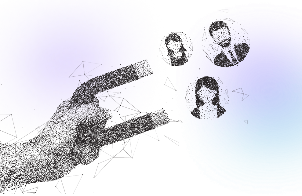 hand holding a maganet attracting customers